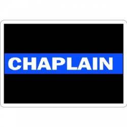 Thin Blue Line Chaplain White Text - Vinyl Sticker