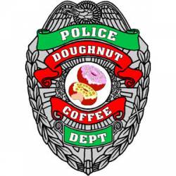 Doughnut Coffee Police Department Badge - Decal