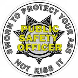 Public Safety Officer 7 Point Sherriff Protect Your Ass - Decal