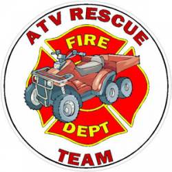 Red ATV Rescue Team - Decal