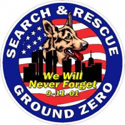 Ground Zero K-9 Search & Rescue 9-11 - Sticker