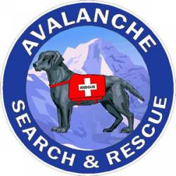 Black Lab K-9 Avalanche Search & Rescue - Decal