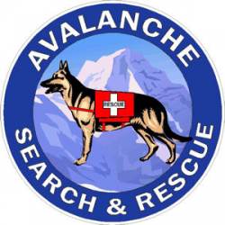 German Shepherd K-9 Avalanche Search & Rescue - Decal