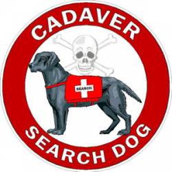 Black Lab K-9 Cadaver Search Dog - Decal