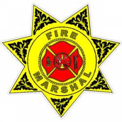 7 Point Fire Marshal Badge - Decal