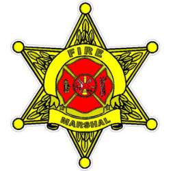 6 Point Fire Marshal Badge - Decal