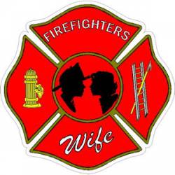 Firefighter's Wife Maltese Cross - Sticker