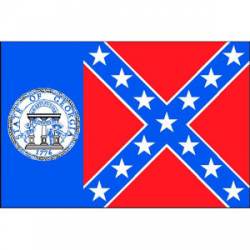 State Of Georgia Confederate - Vinyl Flag Sticker