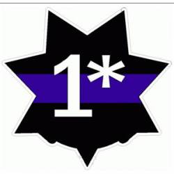 1 Ass To Risk Thin Blue Line 7 Point Badge - Decal