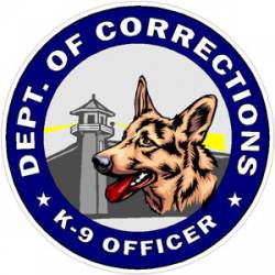 Department Of Corrections K-9 Officer - Decal