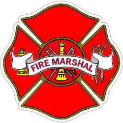 Fire Marshal Maltese Cross - Sticker