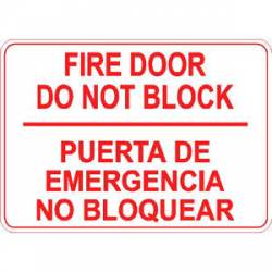Fire Door Do Not Block - Sticker