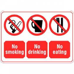 No Smoking No Drinking No Eating - Sticker