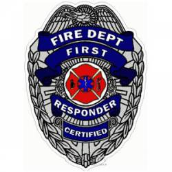 Fire Department First Responder Badge - Decal