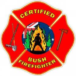 Certified Bush Firefighter w/ Austrailian Flag - Sticker