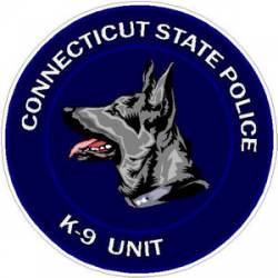Connecticut State Police K-9 Unit White German Shepherd - Sticker