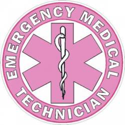 Emergency Medical Technician EMT - Pink Helmet Decal