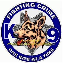 7 Point Sheriff K-9 Fighting Crime One Bite At A Time - Decal