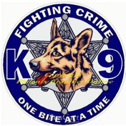 6 Point Sheriff K-9 Fighting Crime One Bite At A Time - Decal