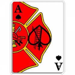 Ace Of Firefighters Maltese Cross Card - Decal