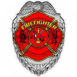 Firefighter Maltese Cross Badge - Decal