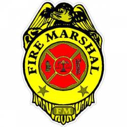 Fire Marshal Maltese Cross Badge Eagle - Decal