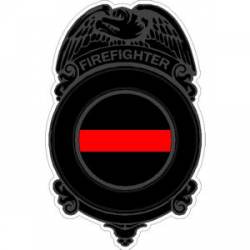 Thin Red Line Firefighter Badge - Decal