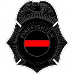 Thin Red Line Firefighter Badge - Sticker