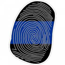 Thin Blue Line Police Fingerprint - Decal
