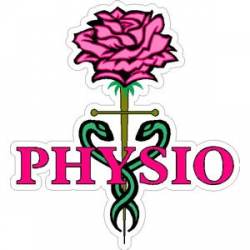 Physio Caduceus and Rose - Vinyl Sticker