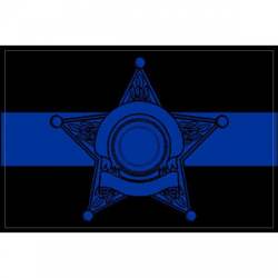 5 Star Point Badge Thin Blue Line - Decal