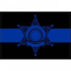 6 Star Point Badge Thin Blue Line - Decal