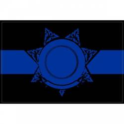 7 Star Point Badge Thin Blue Line - Decal