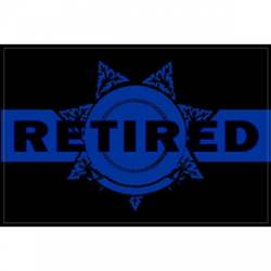 7 Star Point Badge Retired Thin Blue Line - Decal
