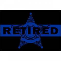 5 Star Point Badge Retired Thin Blue Line - Decal