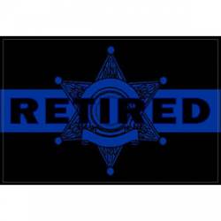6 Star Point Badge Retired Thin Blue Line - Decal