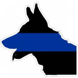 Thin Blue Line K-9 Head Outline - Decal
