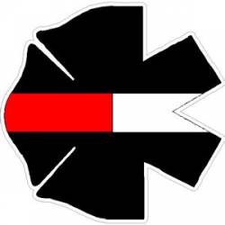 Red/White Line Maltese Star Of Life - Decal