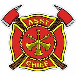 Assistant Chief Maltese Cross & Axes - Sticker