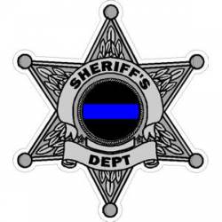 Thin Blue Line 6 Point Sheriff's Dept - Sticker