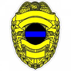 Thin Blue Line Police Offficers Badge - Sticker