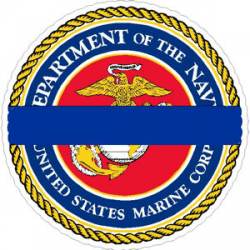 Thin Blue Line Marine Logo - Sticker