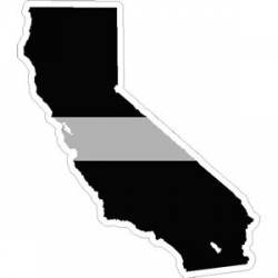 State Of California Thin Silver Line - Sticker