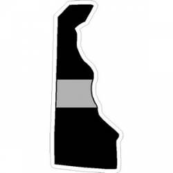 State Of Delaware Thin Silver Line - Sticker