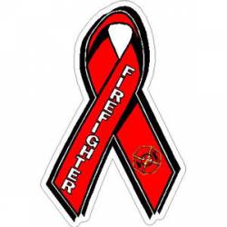 Thin Red Line Firefighter Ribbon - Sticker