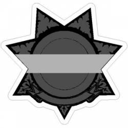 7 Point Thin Silver Line Badge - Sticker