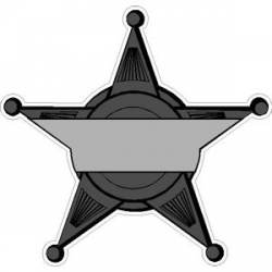 5 Point Thin Silver Line Badge - Sticker