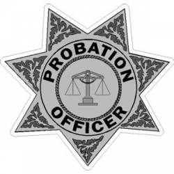 Probation Officer 7 Point Badge - Sticker