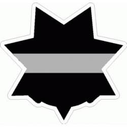 Thin Silver Line 7 Point Badge - Sticker
