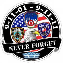 Never Forget 9-11-01 Custom Dates - Vinyl Sticker